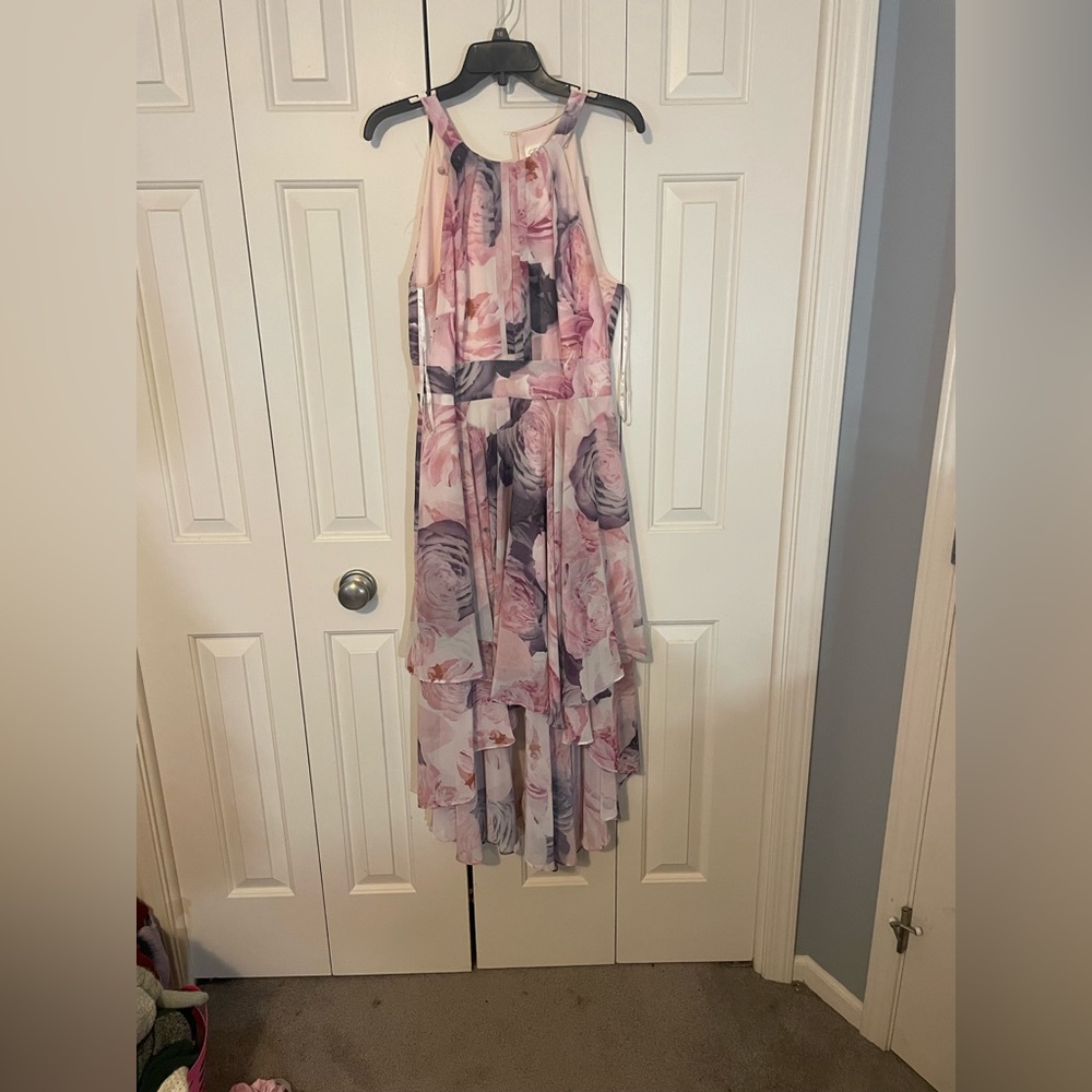 Eliza J High-Low Pink Floral Dress. Size 10